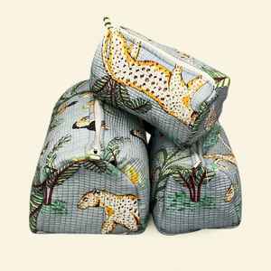 Indian Hand Block Print Toiletry Bag Set 3pc Waterproof Quilted Cotton Makeup Case Jewellery <b>Box</b> Bulk - Product Image 4