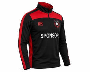 Chaqueta Deportiva Personalizada de Algodón/Poliéster con Cierre de 1/4 para Equipos de Fútbol y Rugby, Transpirable y que Absorbe la Humedad, Unisex - Product Image 3