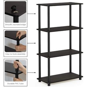 Scaffale Espositivo a 4 Ripiani Multiuso Espresso/Nero per Supermercato - Product Image 6