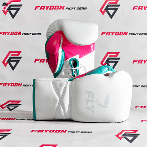 Nuevos Guantes de Boxeo Modelo Fly Amarillo, Negro y Verde, Último Diseño, con Cordones y Cierre de Velcro, de Cuero Genuino - Product Image 5