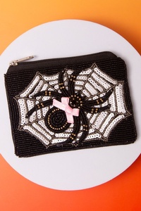 Durable zipper Closure Bright Pink Fashionable Spooky Vibes Halloween Beaded Coin <b>Purse</b> Zipper Wallet <b>Cute</b> Ghost Mini Pouch 2026 - Product Image 4