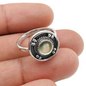 แหวนพลอยซิทรินธรรมชาติ ประดับด้วยเงินแท้ 925 สไตล์วินเทจ พลอยทรงกลม เครื่องประดับโบฮีเมียนสำหรับสาวๆ - Product Image 4