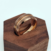 Bagues en carbure de tungstène brossé plaqué or rose 6mm 8mm pour hommes et femmes, idéales pour mariage et fiançailles, bijoux de mode