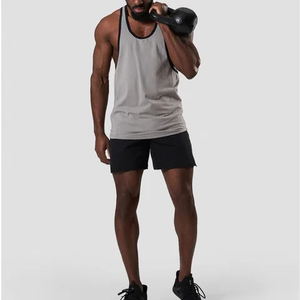 Hot Sales Ribbed Fitness Crop Tops Men's Breathable Muscle Fit <b>Stringer</b> Blank tank Top Summer Mens Tank Tops Sleeveless Men - Product Image 1