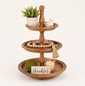 Eco-Friendly 3-Tier Wooden Cake Stand and Cupcake Tower <b>Party</b> Decorations Dessert Display Stand for Birthdays and Events - Product Image 3