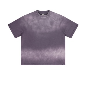 Camiseta de hombre de talla grande Vintage lavada con ácido de peso pesado, ropa de calle informal de manga corta con gráfico personalizado, Material de algodón - Product Image 2