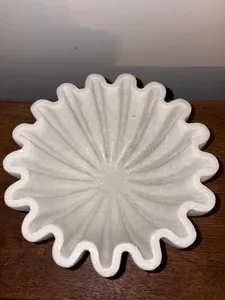 Bol en marbre onyx sculpté et poli pour la décoration de mariage, de fête ou de maison, au design moderne - Product Image 5