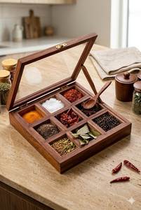 High Quality Eco-Friendly Wooden Kitchen Spice Rack Container Box Home Restaurant Use Storage <b>Salt</b> Spices <b>Gifts</b> Custom Logo - Product Image 6