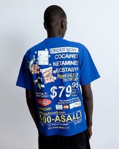 T-shirt Astral pour homme, bleu roi, manches courtes, imprimé, streetwear, col rond, coupe ample, jersey 100% coton 180g, anti-rétrécissement, lettrage - Product Image 4