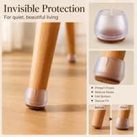 Couvre-pieds de meubles en PVC transparent personnalisés de 30 mm, embouts ronds pour pieds de chaises et tables
