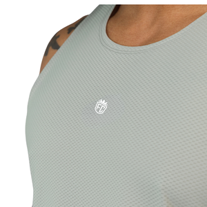 Camiseta sin mangas plateada para hombre, transpirable, de malla, ajustada, para gimnasio, entrenamiento, fitness, deportes, OEM, al por mayor - Product Image 5