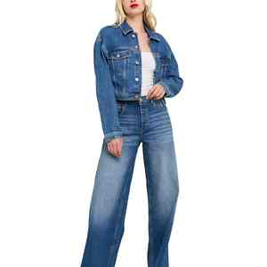 Chaqueta Casual de Mezclilla para Mujer, Lavado Claro, Detalle de Botones, Primavera Otoño, Prenda Exterior Versátil de Estilo Urbano - Product Image 2