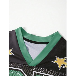 เสื้อฟุตบอลตาข่าย OEM คอวี ทรงโอเวอร์ไซส์ สำหรับผู้ชายและผู้หญิง สไตล์เรโทร พิมพ์ลายดิจิตอลแบบระเหิด  รับสกรีนโลโก้ หมายเลข และชื่อ - Product Image 4