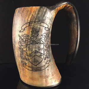 Handcrafted Viking Carving Animal Style <b>Drinking</b> <b>Horn</b> Mug Natural <b>Horn</b> From India for Wine and Beer - Product Image 6
