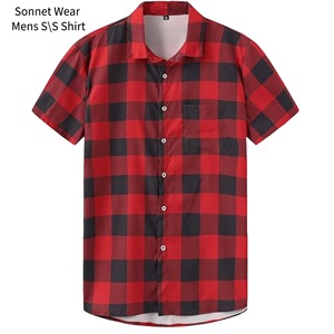 Mens Business casual short sleeve chick shirt - Product Image 1