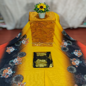 Vestido de Novia Ecológico de Alta Calidad con Tela Dirac, Estampado Digital Ikat Multicolor para la Cultura Somalí - Product Image 4