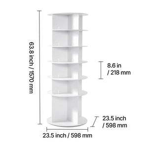 6 Tiers Freestanding Lazy Susan 360 Degrees Rotating <b>Shoe</b> <b>Rack</b> Tower Aluminium Revolving <b>Storage</b> Carousel Display for <b>Shoes</b> - Product Image 4