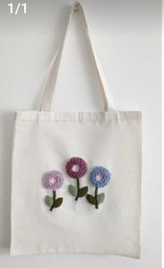 Bolso de Mano Vintage, Bolso Tote Abierto, Diseño Promocional en Oferta, Bolso Tote 100% Hecho a Mano con Cuentas, Lona con Perlas y Conchas - Product Image 2