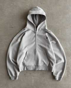 Vente en gros de sweats à capuche courts en coton tricoté respirant pour femmes, avec logo personnalisé, blanc, décontracté, automne/printemps - Product Image 4