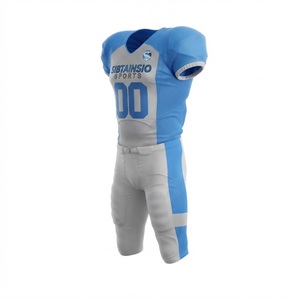 Conjunto de Uniforme de Fútbol Americano Personalizado Azul Cielo y Blanco, Jersey y Pantalones Acolchados, Uniforme de Equipo con Número de Jugador Sublimado, Ropa Deportiva - Product Image 2