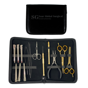 Kit d'outils chirurgicaux Saar Global pour extensions capillaires – Pinces et aiguilles en acier inoxydable pour installation et retrait – Usage commercial – Modèle - Product Image 2