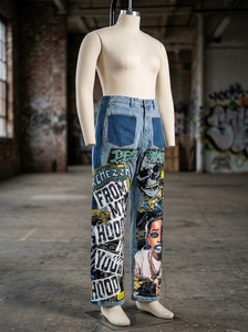 Zarsah Exports - Pantalones Vaqueros Cargo de Pierna Ancha para Hombre, Tallas Grandes, con Parches, Ajuste Holgado, Transpirables, Ecológicos, Impermeables, de Mezclilla de Colores - Product Image 5