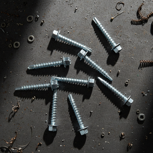 Vis autoperceuses à tête hexagonale, classes 4.8 et 6.8, filetage grossier, acier au carbone zingué, normes DIN/ANSI, marque PDC - Product Image 1