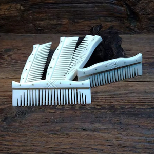 Handmade High Quality Viking Buffalo Bone <b>Hair</b> <b>Comb</b> Carved Flower Style Natural Bone Salon Fashion Use Massage Scraping <b>Comb</b> - Product Image 6