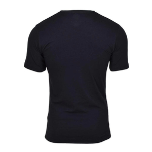 T-shirt décontracté pour homme, noir, coupe ajustée, manches courtes, col rond, couleur unie, jersey tricoté, longueur standard, design uni - Product Image 2