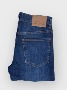 Jean en denim tissé vintage taille haute coupe skinny jambe droite pour femme, délavage clair, décontracté, avec détails boutonnés, idéal pour l'automne - Product Image 4
