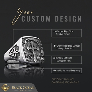 Bague BOJ RCJ 018 personnalisée en argent et diamant, bague de diplôme universitaire unisexe, cadeau pour les occasions de fête, prix bas - Product Image 6