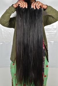 Produit authentique de qualité supérieure, mèches de cheveux humains indiens bruts naturels non traités, lisses, à cuticules alignées, styles Remy, par Export - Product Image 3