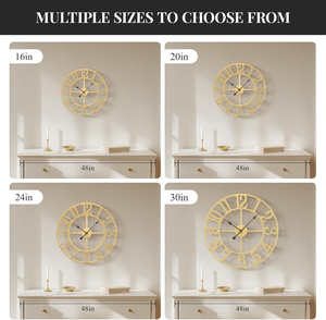 Large Gold Metal <b>Wall</b> <b>Clock</b> Arabic Numeral Decorative Round <b>Clock</b> for Living Room Home Office <b>Bedroom</b> Luxury Interior Decor - Product Image 4