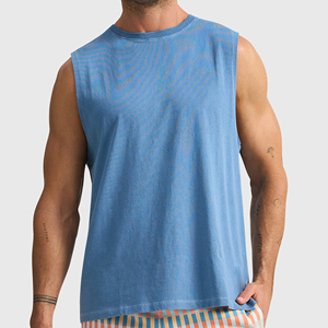 <b>Men's</b> Sleeveless Tank Top Custom Logo Loose Fit Gym Workout Yoga <b>Singlet</b> Athletic Training Vest - Product Image 6