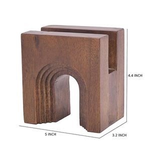 Porte-serviettes décoratif en bois de manguier antique de haute qualité, fabriqué à la main, pour table à manger, 5,5x3,2x4,4 pouces - Product Image 1