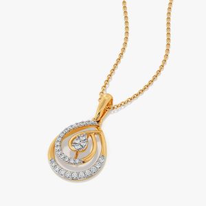 Collar con Colgante de Halo de Diamantes Cultivados en Laboratorio en Oro Amarillo - Product Image 3