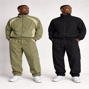 Ensemble de jogging pour hommes en polyester, deux pièces, veste zippée en nylon matelassée et pantalon de survêtement, survêtement en nylon personnalisé pour hommes - Product Image 5