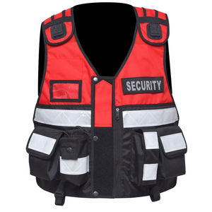 Chaleco de Seguridad Reflectante para Guardias, Uniforme de Seguridad Laboral, Cinta Reflectante de Alta Visibilidad, 100% Poliéster Malla, Color y Talla Personalizables - Product Image 1