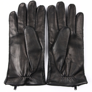 Gants de conduite en cuir de mouton noir pour homme – Accessoire de mode élégant pour activités de plein air, usage quotidien, fêtes et voyages - Product Image 3