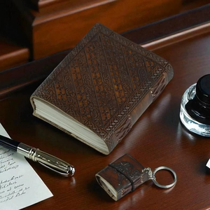 Camel Embossed <b>Leather</b> Journal – Handmade Refillable Vintage Travel <b>Diary</b> - Product Image 3