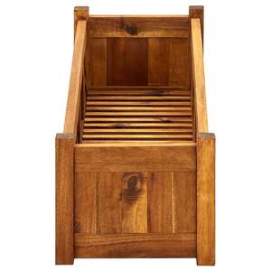 Jardinière surélevée en bois d'acacia brun durable 39,4 x 11,8 x 9,8 po pour pots de fleurs et jardinières - Product Image 4