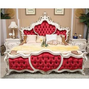 เตียงควีนไซส์ DST EXPORTS รุ่นโมเดิร์น คาร์ฟวิ่ง สีขาว พร้อมโต๊ะข้างเตียงไม้สักเคลือบเงา โครงสร้างไม้เนื้อแข็งสไตล์ยุโรป สินค้านำเข้าจากสหรัฐอเมริกา - Product Image 1