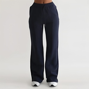 High quality Women's Flare Jogger <b>pant</b> 100% Cotton Breathable Soft Baggy Wide Straight Leg <b>Pants</b> Sweatpants Trousers <b>Pants</b> - Product Image 1