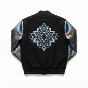<b>FORMULA</b> <b>1</b> INDUSTRIES Men's Winter Bomber Varsity Style Thin Front Logo Pullover <b>Jackets</b> in Multiple Colors - Product Image 2