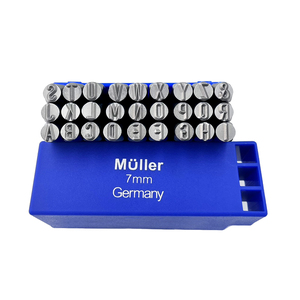 Jeu de tampons à lettres en acier industriel de 7 mm, alphabet A-Z, poinçon métallique pour marquage du métal, du cuir, matériau CRV (6150), OEM/ODM - Product Image 1