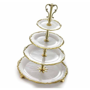 Support à gâteau en bambou à trois niveaux en rotin naturel fait main, présentoir à gâteau multi-étages pour mariages et fêtes d'anniversaire - Product Image 2