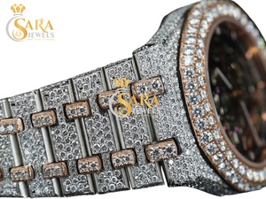 Reloj de Lujo con Incrustaciones de Diamantes Moissanite y Corte Brillante, Chapado en Oro, para Hombre, al Mejor Precio - Product Image 2