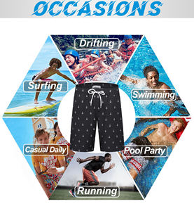 กางเกงชายหาดผู้ชายดีไซน์ยอดนิยม เนื้อผ้าเบา แห้งเร็ว ผลิตจากผ้าสแปนเด็กซ์และโพลีเอสเตอร์ เหมาะสำหรับใส่เล่นชายหาดกลางแจ้ง - Product Image 6