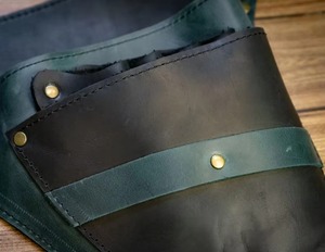 Custom 2026 Heavy Duty <b>Tool</b> <b>Belt</b> with Padded Waist Bag Adjustable Work Holder Black and Green Leather - Product Image 5