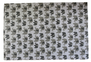 Recycled Handmade Cotton Elephant Pattern Screen Printed Uncoated <b>Wrapping</b> <b>Paper</b> Gray Print Acid Free Gift Wrap From Rajasthan - Product Image 2